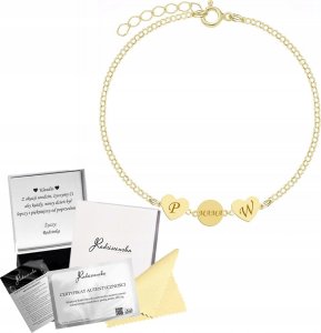 MEJK Jewellery Bransoletka Złota dla Mamy Serca Blaszka Mama Inicjały GRAWER 925 Prezent 1