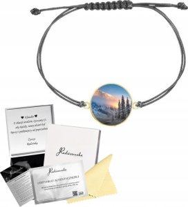 MEJK Jewellery Bransoletka Złota Góry Morskie Oko Zdjęcie 925 Prezent Sznurek GRAWER 1