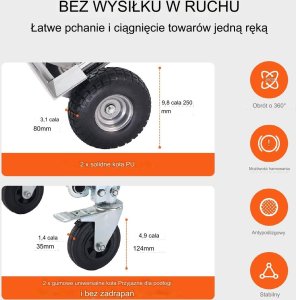 Vevor Aluminiowy składany wózek ręczny 4 w 1 o udźwigu 454 kg 3