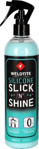 Weldtite Nabłyszczacz ochronny WELDTITE SILICONE SLICK 'N' SHINE 400 ml, Do opon, goleni amortyzatorów i amortyzowanych sztyc (NEW 2025) 1