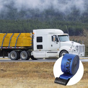 Vevor Zestaw Pasów do Wyciągarki 9.1 m Niebieskie 10 sztuk 3