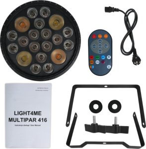 LIGHT4ME LIGHT4ME MULTIPAR 416 RGB-UV+WW/CW reflektor sceniczny oświetlenie LED na imprezę dekoracja światłem pilot 5