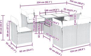 vidaXL 9-cz. zestaw wypoczynkowy do ogrodu, z poduszkami, czarny 11