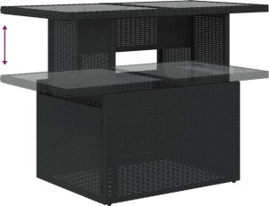 vidaXL 8-cz. zestaw wypoczynkowy do ogrodu, z poduszkami, czarny 9