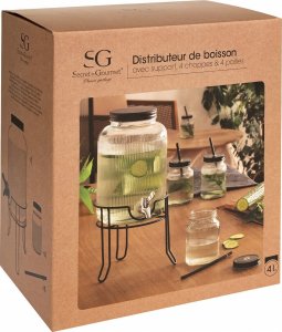 Secret de Gourmet Dozownik do napojów 4 l + 4 szklanki 450 ml 8