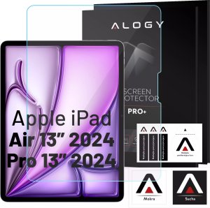 Alogy Etui ochronne z klawiaturą Alogy Keyboard case z miejscem na rysik klawiatura bezprzewodowa do Apple iPad Air 13" czarne  + Szkło 15