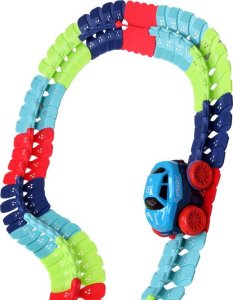 Jokomisiada Długi giętki tor samochodowy + autko 291 elementów ZA4768 11