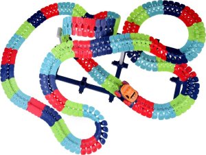 Jokomisiada Długi giętki tor samochodowy + autko 291 elementów ZA4768 4