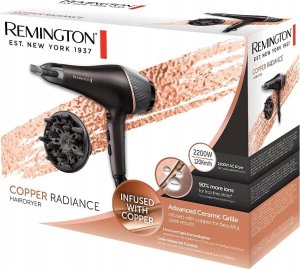 Suszarka Remington Remington Copper Radiance Hair Dryer | AC5700 | 2200 W | Number of temperature settings 3 | Ionic function | Diffuser nozzle | Black 2