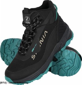 Buty trekkingowe męskie Reis BSPANIA - Buty SPANIA typu trzewik męskie lekkie oddychające wykonane z tkaniny softshell w połączeniu z PU oraz TPU - czarno-turkusowy 45 1