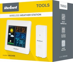 Rebel Tools Bezprzewodowa stacja pogodowa z czujnkiem zewnetrznym (kolorowy wyświetlacz) (URZ3498) 2