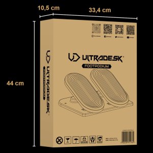 Ultradesk Podstawa ergonomiczna pod nogi, FOOTPODIUM czarny, plastikowy, ULTRADESK 9