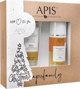 Apis Apis Bogactwo Miodu zestaw miodowy nektar do ciała 200ml + regenerujący krem z mleczkiem pszczelim 100ml 1