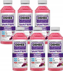 Oshee 6x OSHEE Vitamin Water witaminy i minerały winogrona - dragonfruit 555 ml 1
