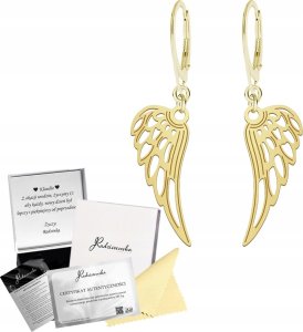 Radziszewska Jewellery Kolczyki Złote Skrzydło Anioła Skrzydła Bigiel Prezent 925 ŻYCZENIA GRATIS 1