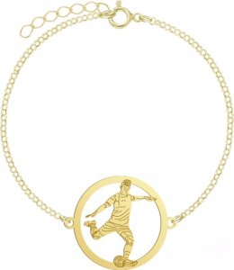 Radziszewska Jewellery Bransoletka Złota Piłka Nożna Piłkarz 925 GRAWER DEDYKACJA GRATIS 1