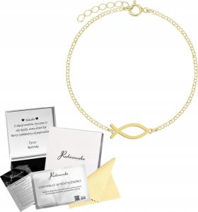 Radziszewska Jewellery Bransoletka Złota RYBA ICHTYS Łańcuszek SREBRO 925 Prezent GRAWER GRATIS 1