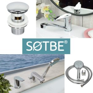 Sotbe SOTBE MARDOLA bateria stojąca nawannowa 3-otworowa + bateria umywalkowa obrotowa 2