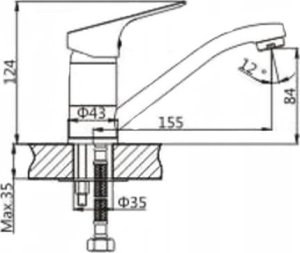 Sotbe SOTBE MARDOLA bateria stojąca nawannowa 3-otworowa + bateria umywalkowa obrotowa 7