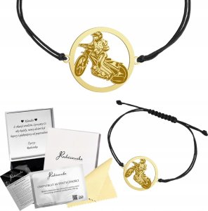 Radziszewska Jewellery Bransoletka Złota Speedway Żużel Sznurek Prezent Biżuteria GRAWER GRATIS 1