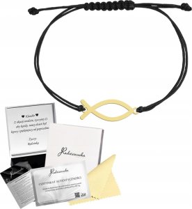 Radziszewska Jewellery Bransoletka Złota Ryba Ichtys Sznurek SREBRO 925 Prezent DEDYKACJA GRATIS 1