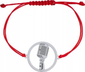 Radziszewska Jewellery Bransoletka Srebrna Mikrofon Sznurek Srebro 925 Grawer Dedykacja Prezent 3