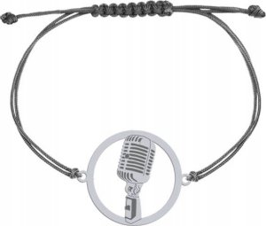 Radziszewska Jewellery Bransoletka Srebrna Mikrofon Sznurek Srebro 925 Grawer Dedykacja Prezent 5