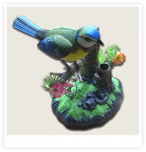 Kids World Mówiąca sikorka z przybornikiem na długopisy powtarza słowa gada śpiewa 2