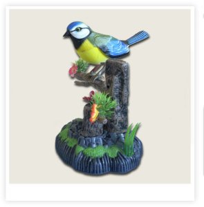 Kids World Mówiąca sikorka z przybornikiem na długopisy powtarza słowa gada śpiewa 3