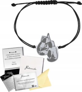 Radziszewska Jewellery Bransoletka Srebrna Rękawice Bokserskie Sznurek 925 Prezent GRAWER GRATIS 1