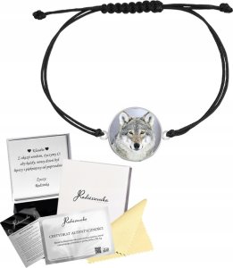 Radziszewska Jewellery Bransoletka Srebrna Wilk Zdjęcie Foto Biżuteria Sznurek 925 GRAWER GRATIS 1