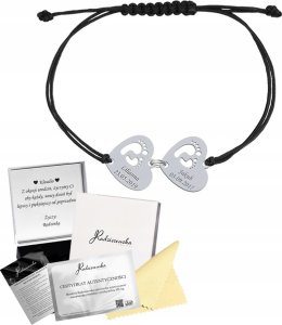 Radziszewska Jewellery Bransoletka Srebrna STÓPKI SERCE Imię Dziecka Prezent Dzień Mamy 925 GRAWER 1