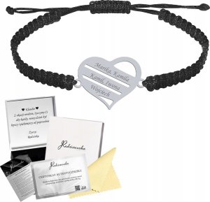 Radziszewska Jewellery Bransoletka Srebrna Serce z grawerem Dzień Matki Srebro 925 Makrama Prezent 1