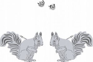 Radziszewska Jewellery Kolczyki Srebrne Wiewiórka Sztyfty 925 Prezent Urodziny DEDYKACJA GRATIS 1
