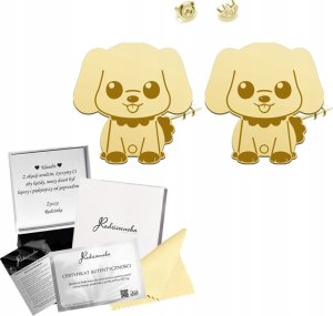 Radziszewska Jewellery Kolczyki Złote z Pieskiem Prezent Dziecko SREBRO 925 ŻYCZENIA GRATIS 1