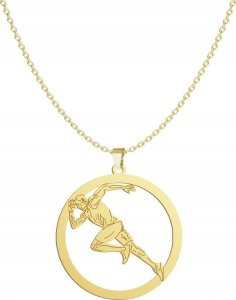 Radziszewska Jewellery Złoty Naszyjnik Sprinter Biegacz Łańcuszek Prezent Srebro 925 GRAWER GRATIS 2