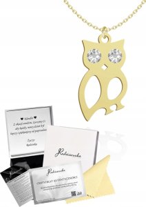 Radziszewska Jewellery Złoty Naszyjnik SOWA Łańcuszek SREBRO 925 Prezent Kobieta DEDYKACJA GRATIS 1