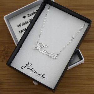 Radziszewska Jewellery ZŁOTY NASZYJNIK Z IMIENIEM ZUZIA ŁAŃCUSZEK SREBRO 925 PREZENT DEDYKACJA 4