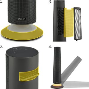 Termowentylator Yoer FARELKA Elektryczna TERMOWENTYLATOR Ceramiczny ECO* Grzejnik 2500W + WI-FI + Pilot - SkyTower FH06G 13