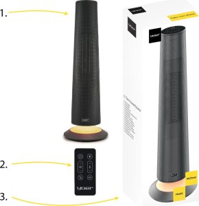 Termowentylator Yoer FARELKA Elektryczna TERMOWENTYLATOR Ceramiczny ECO* Grzejnik 2500W + WI-FI + Pilot - SkyTower FH06G 15