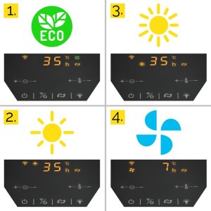 Termowentylator Yoer FARELKA Elektryczna TERMOWENTYLATOR Ceramiczny ECO* Grzejnik 2500W + WI-FI + Pilot - SkyTower FH06G 10