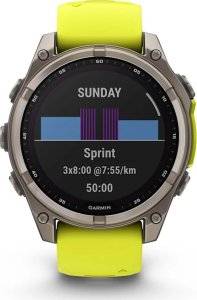 Zegarek sportowy Garmin Fenix 8 Solar Sapphire Żółty  (010-02906-21) 4