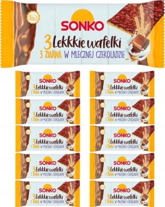 SONKO 11x SONKO Lekkie Wafelki 3 ziarna w czekoladzie mlecznej 36g 1