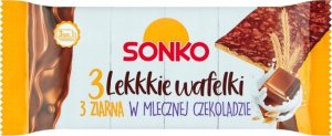 SONKO 11x SONKO Lekkie Wafelki 3 ziarna w czekoladzie mlecznej 36g 2