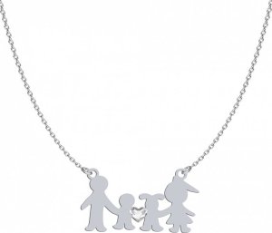 Radziszewska Jewellery Naszyjnik Srebrny Rodzina Łańcuszek Kryształ Imię Dziecka DZIEŃ MATKI 925 1