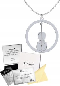 Radziszewska Jewellery Naszyjnik Srebrny Wiolonczela Łańcuszek 925 Prezent Muzyka Biżuteria GRAWER 1