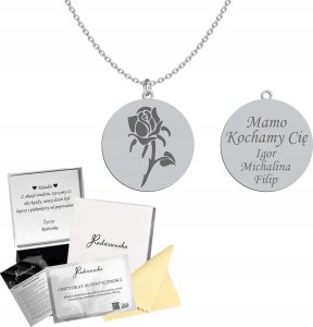 Radziszewska Jewellery Naszyjnik Srebrny Róża Imię Dziecka Prezent DZIEŃ MATKI 925 GRAWER GRATIS 1