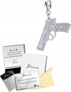Radziszewska Jewellery Charms Srebrny PISTOLET Karabińczyk Prezent Kobieta DEDYKACJA GRATIS 1