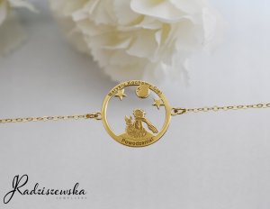 Radziszewska Jewellery Bransoletka Pozłacana Mały Książę i Lis Łańcuszek Biżuteria GRAWER GRATIS 2