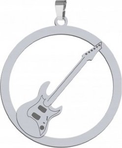 Radziszewska Jewellery Srebrna Zawieszka GITARA ELEKTRYCZNA GRAWER DEDYKA 1
